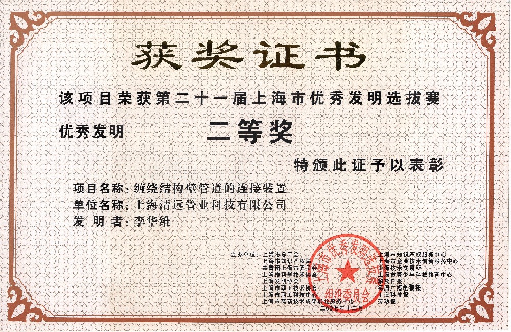 優(yōu)秀發(fā)明選拔賽二等獎